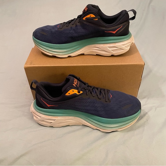 Hoka One One Bondi 8 Men’s Size 11 D Navy Athletic Walking Running Gym Shoes - Picture 2 of 16